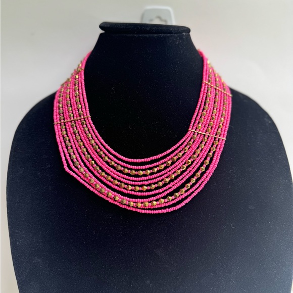 PINK  Denkays tribal necklace,statement necklace, African necklace,large neckl… - Picture 11 of 15